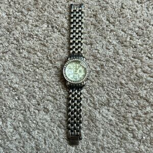 NY&CO women’s vintage silver quartz crystal stainless‎ steel bracelet watch